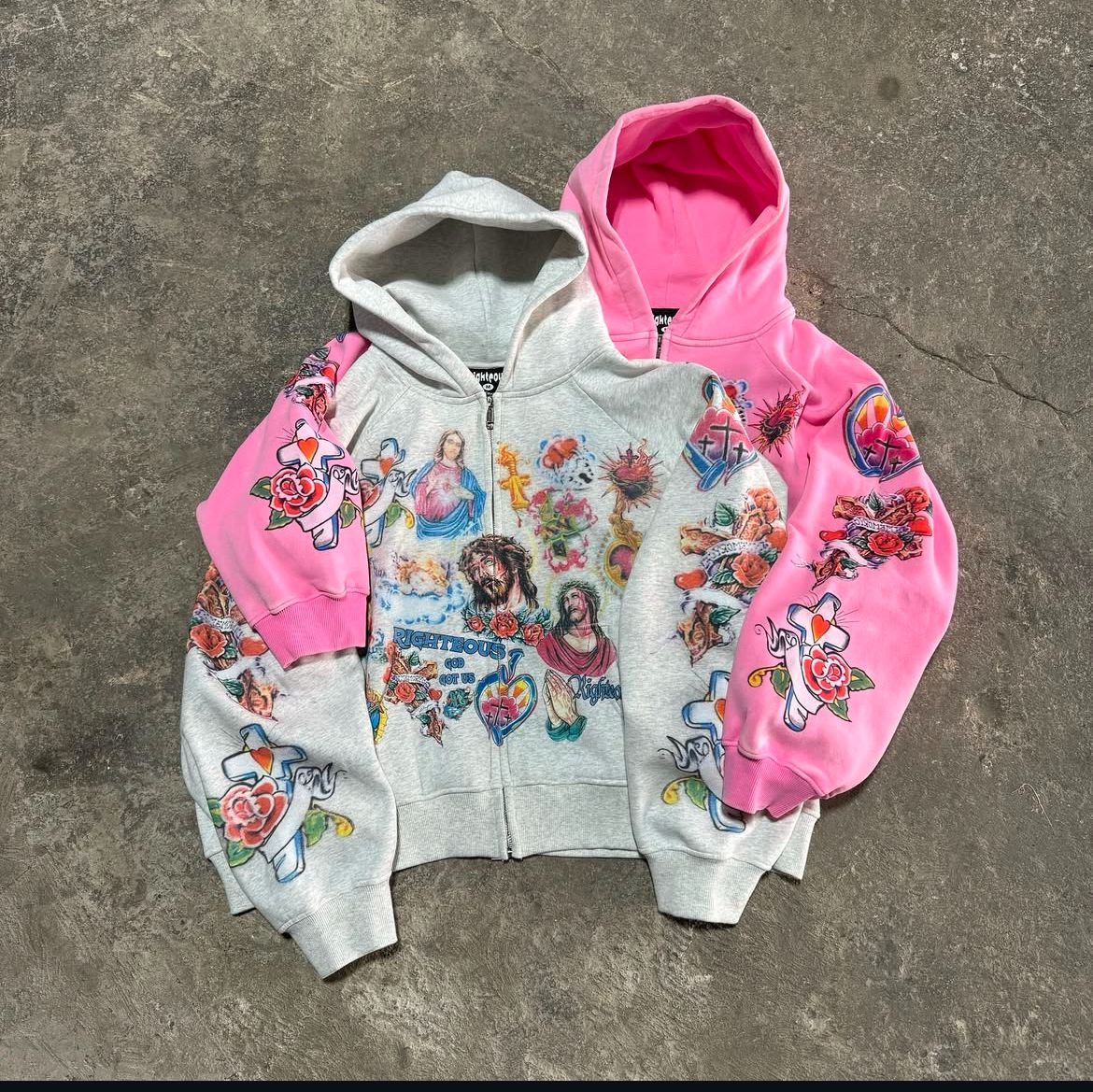 Risen King Cropped Zip-Up Hoodie