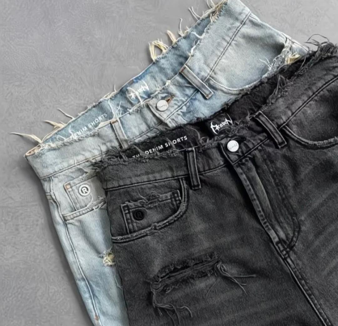 High Waist Ripped Jorts 4