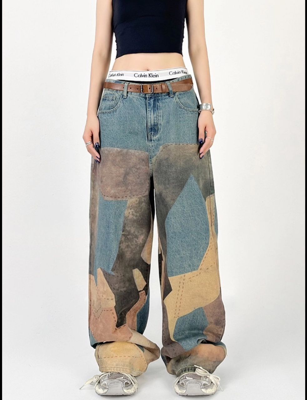 Patchwork Baggy Jeans 4