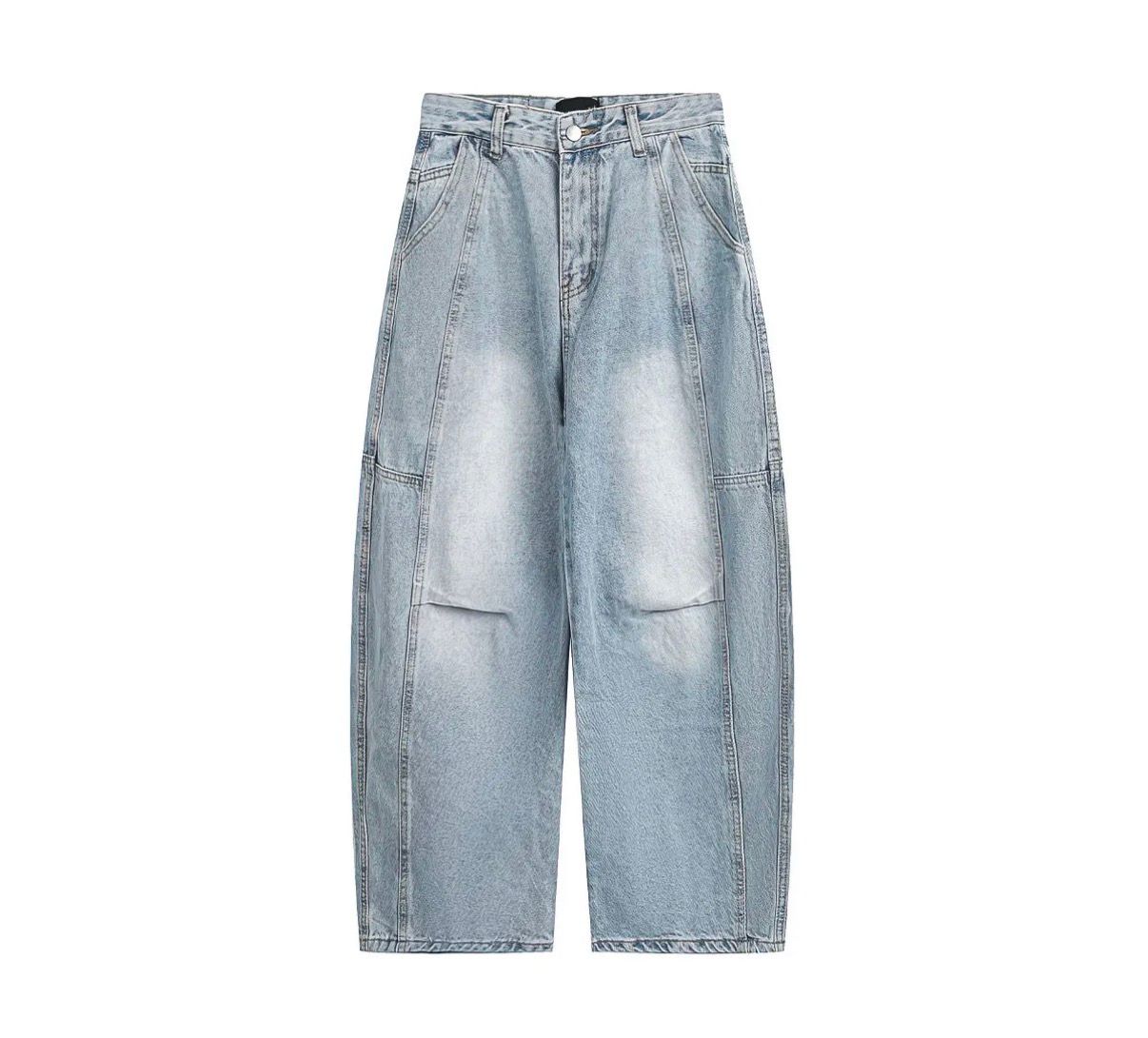 Light Wash Baggy Cargo Jeans