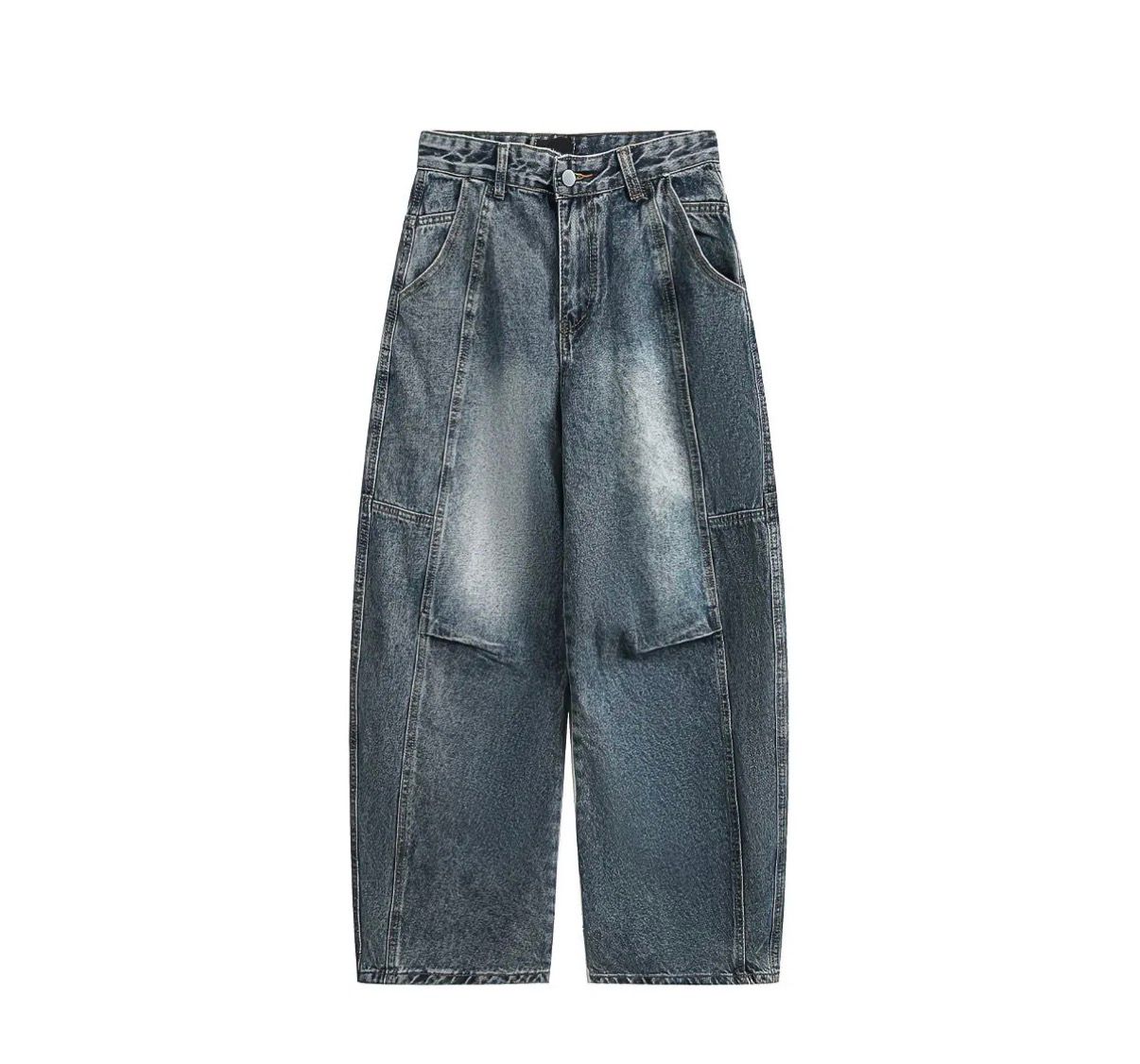 Light Wash Baggy Cargo Jeans 2