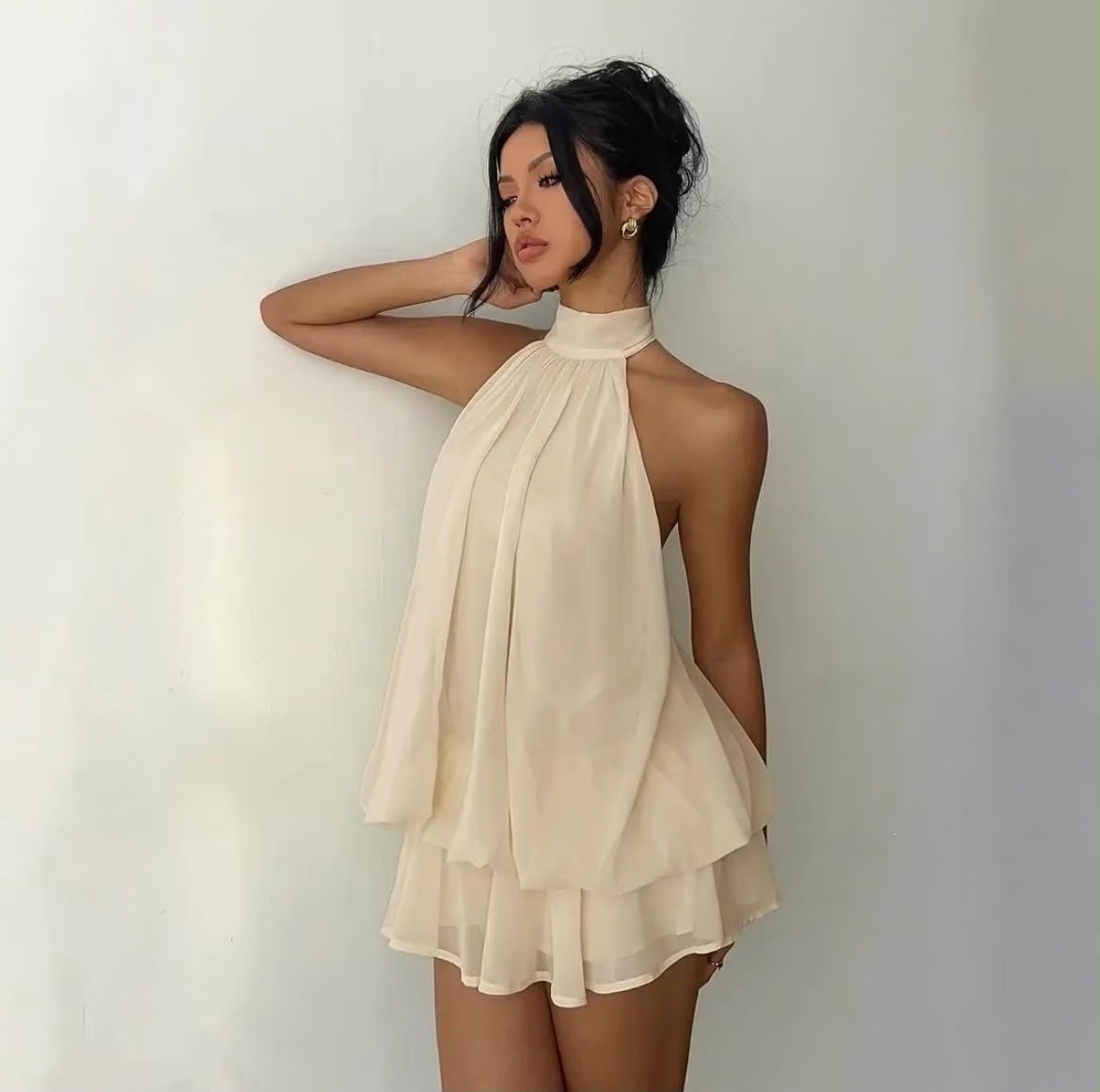 High-Neck Chiffon Halter Top 5