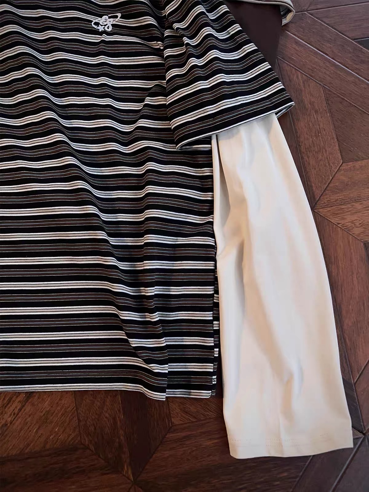 Layered Striped Henley T‑Shirt 9