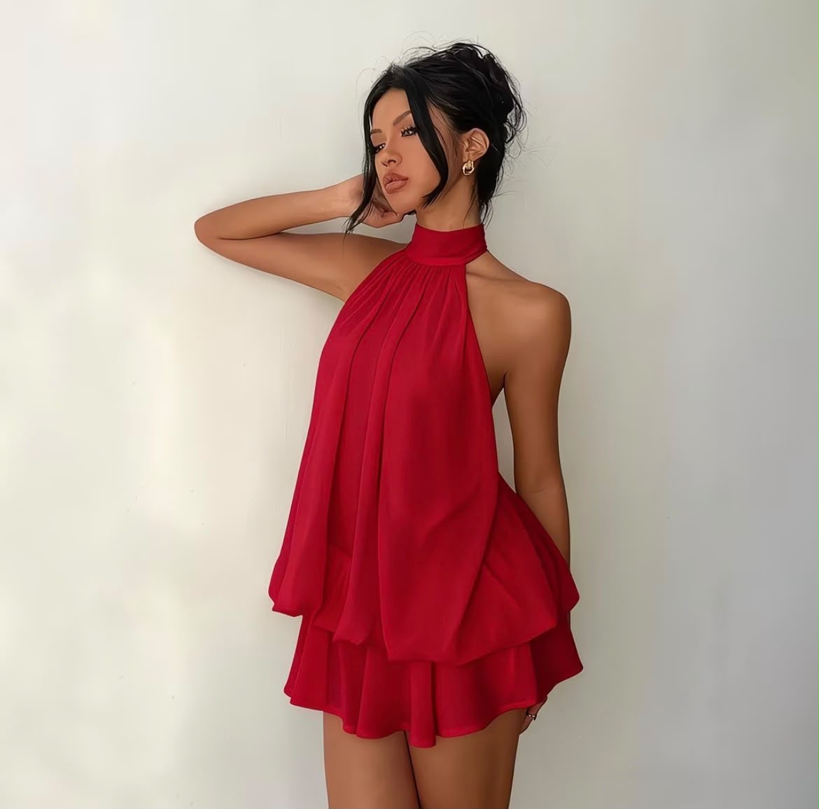 High-Neck Chiffon Halter Top 6