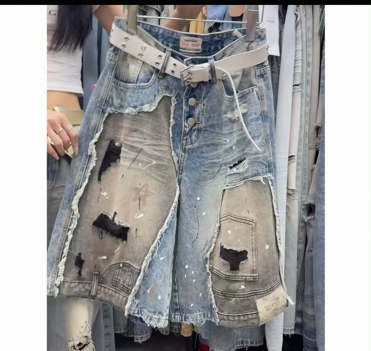 HH MM Distresses Baggy Jorts 2