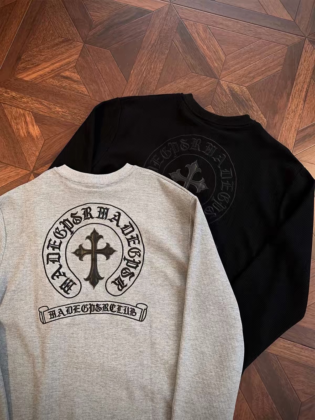 Chrome Hearts Cross Patch Henley Thermal Long‑Sleeve 5