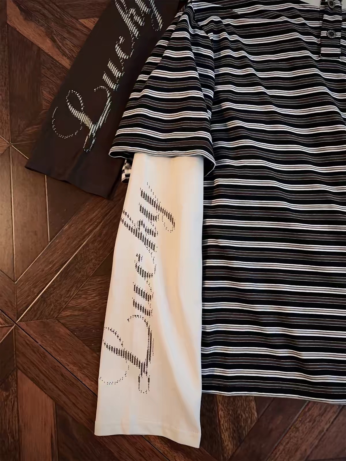 Layered Striped Henley T‑Shirt 8